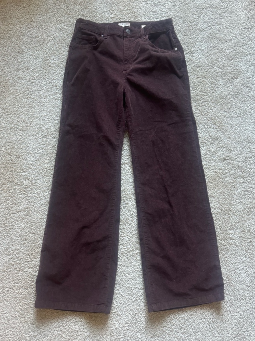 Women’s Cotton On Wide-Leg Corduroy Pants in Dark Brown Size 30